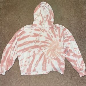 Small pink tye-dye American Eagle sweatshirt